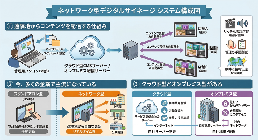 ネットワーク型デジタルサイネージシステム構成