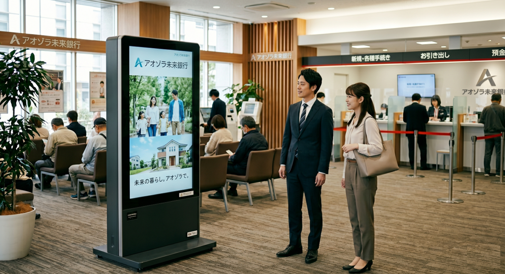 デジタルサイネージを銀行に導入するメリットとは？活用方法や事例を解説