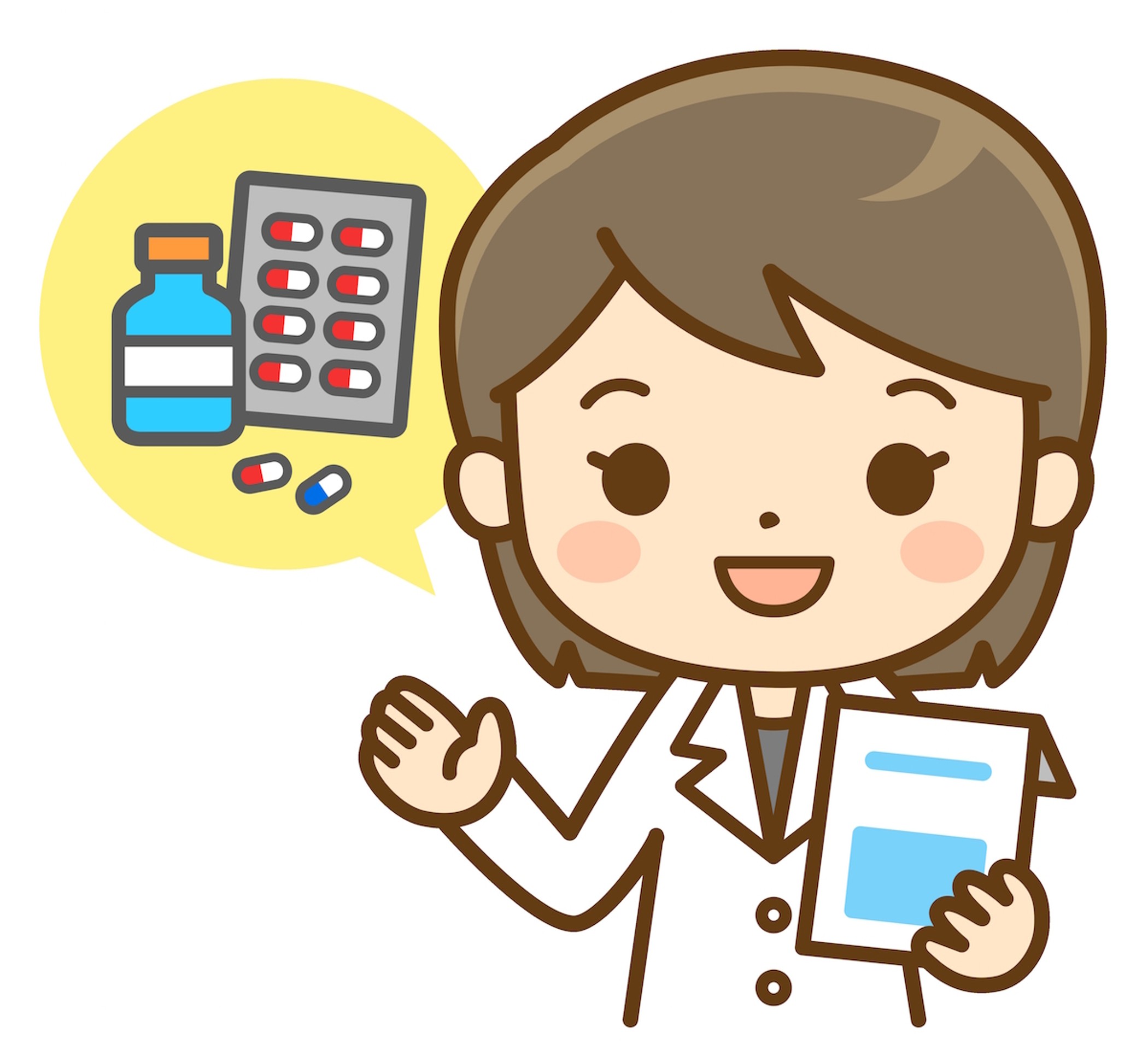 薬の説明をする人